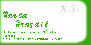 marta hrazdil business card